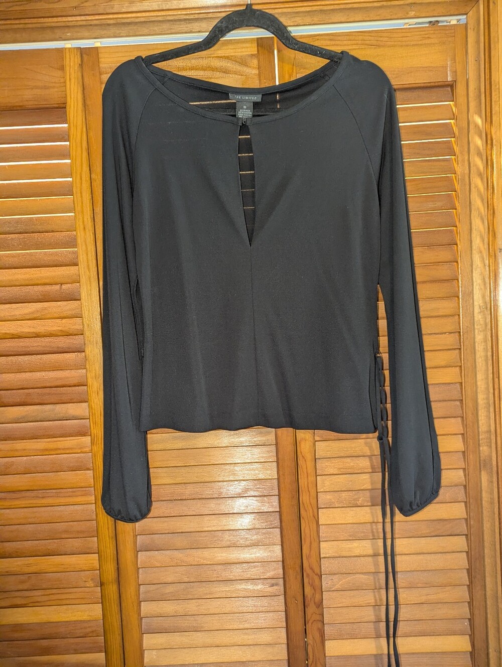 Vintage 90s 2000s Sexy Keyhole Tie Waist Whimsigoth Balloon Sleeve Top